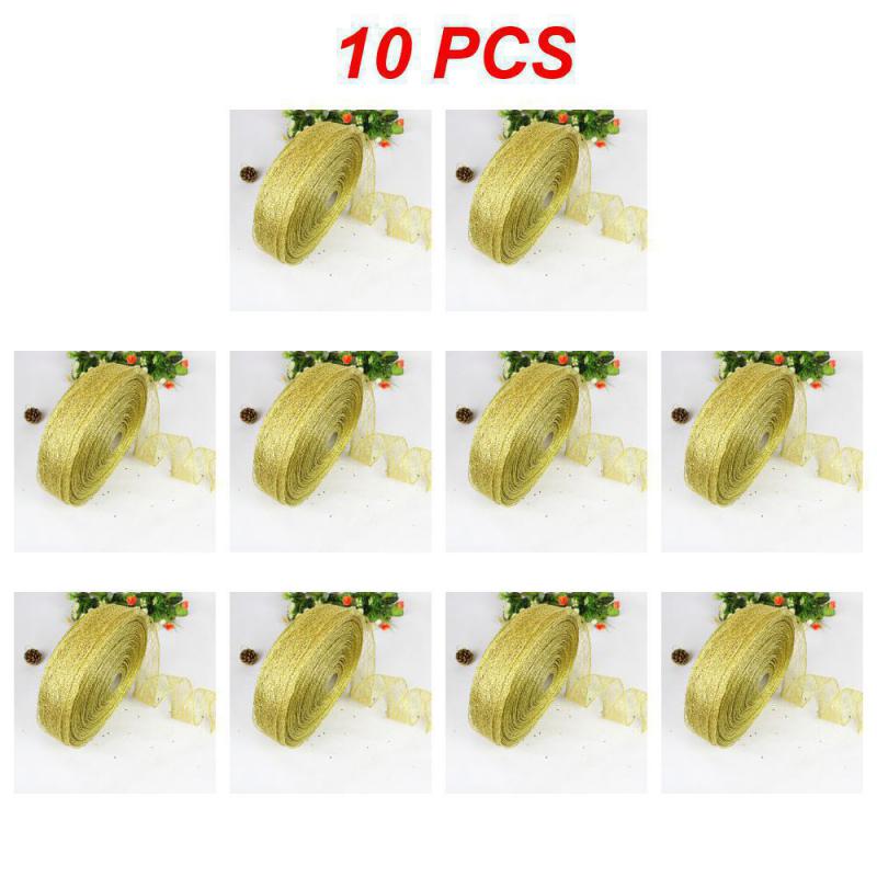 1~10PCS Garland Ribbon Easy To Use Overlock Christmas Tree Decoration Holiday Decorations Holiday Ribbon Festive Party Supplies
