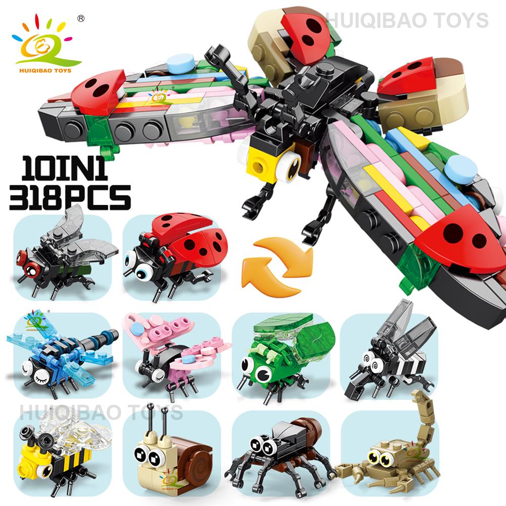 

Non-Toxic 10In1 Mini Insect Butterfly Model Building Block Set City Cartoon Scorpion Animal Bricks Educational Toys For Adult