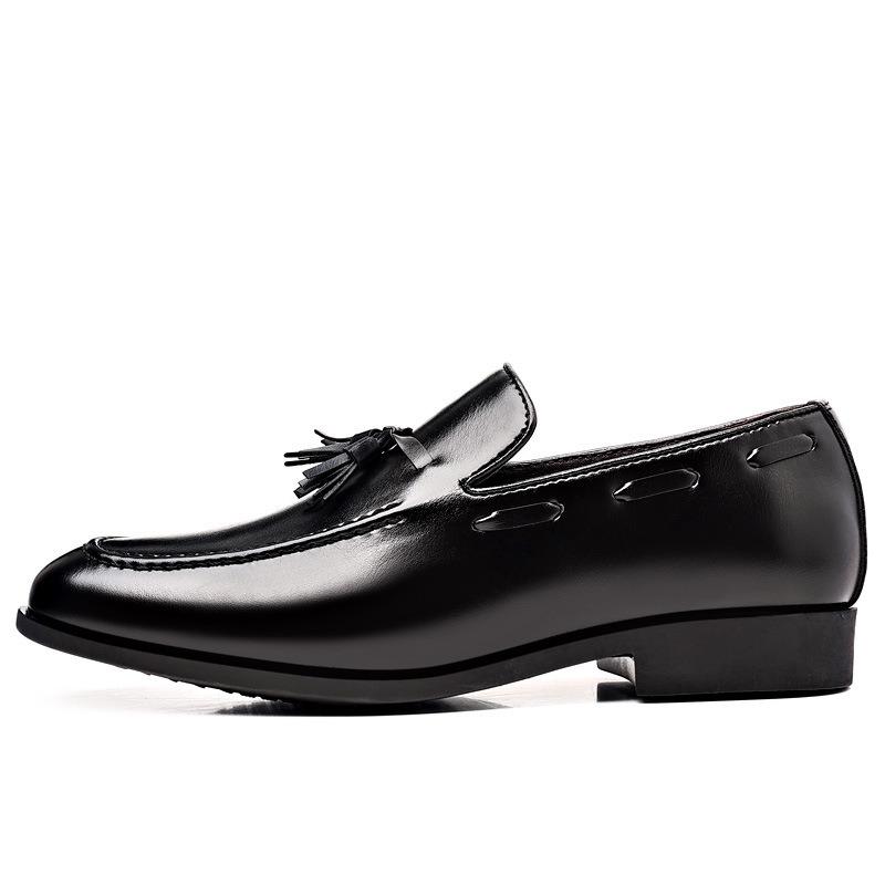 Herren Lederschuhe schwarz Britischer Sommer atmungsaktiv spitz Herren Lederschuhe Herren vielseitig blau Student schwarz Arbeitsschuhe