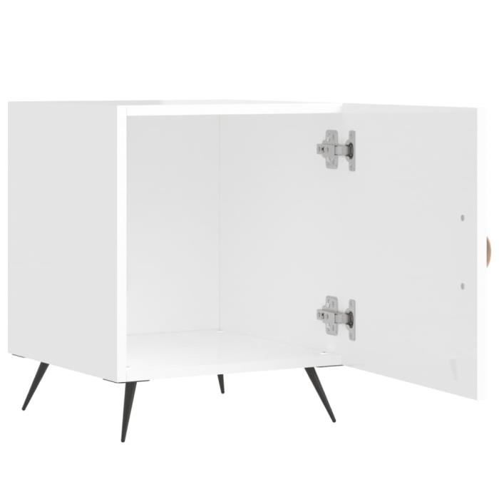 VidaXL Table de chevet blanc brillant 40x40x50 cm bois d’ingénierie 827504