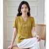 Elegant Retro Chinese Style V-Neck Blouse