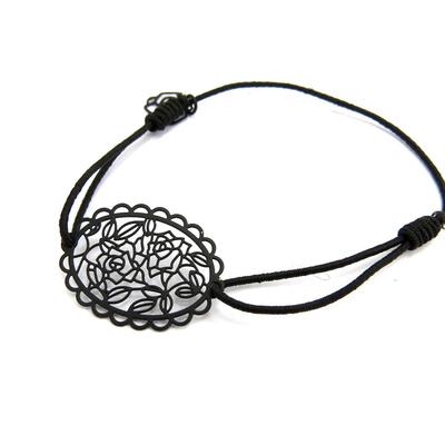 [L6428] - Bracelet fantaisie 'Carmen' noir