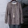 Women's Floral Print Round Neck Long Sleeved T-shirt Sweatshirt Top