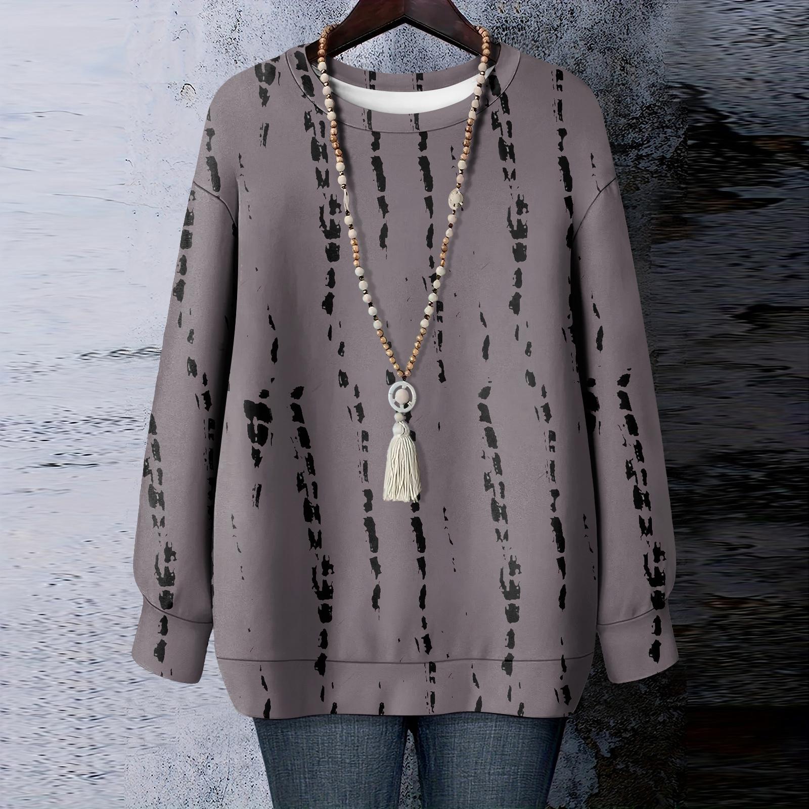 

Women s Floral Print Round Neck Long Sleeved T-shirt Sweatshirt Top XL