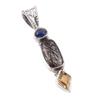 Natural Black Rutile,Citrine 925 Solid Sterling Silver Gift Pendant 1.25" W6K22