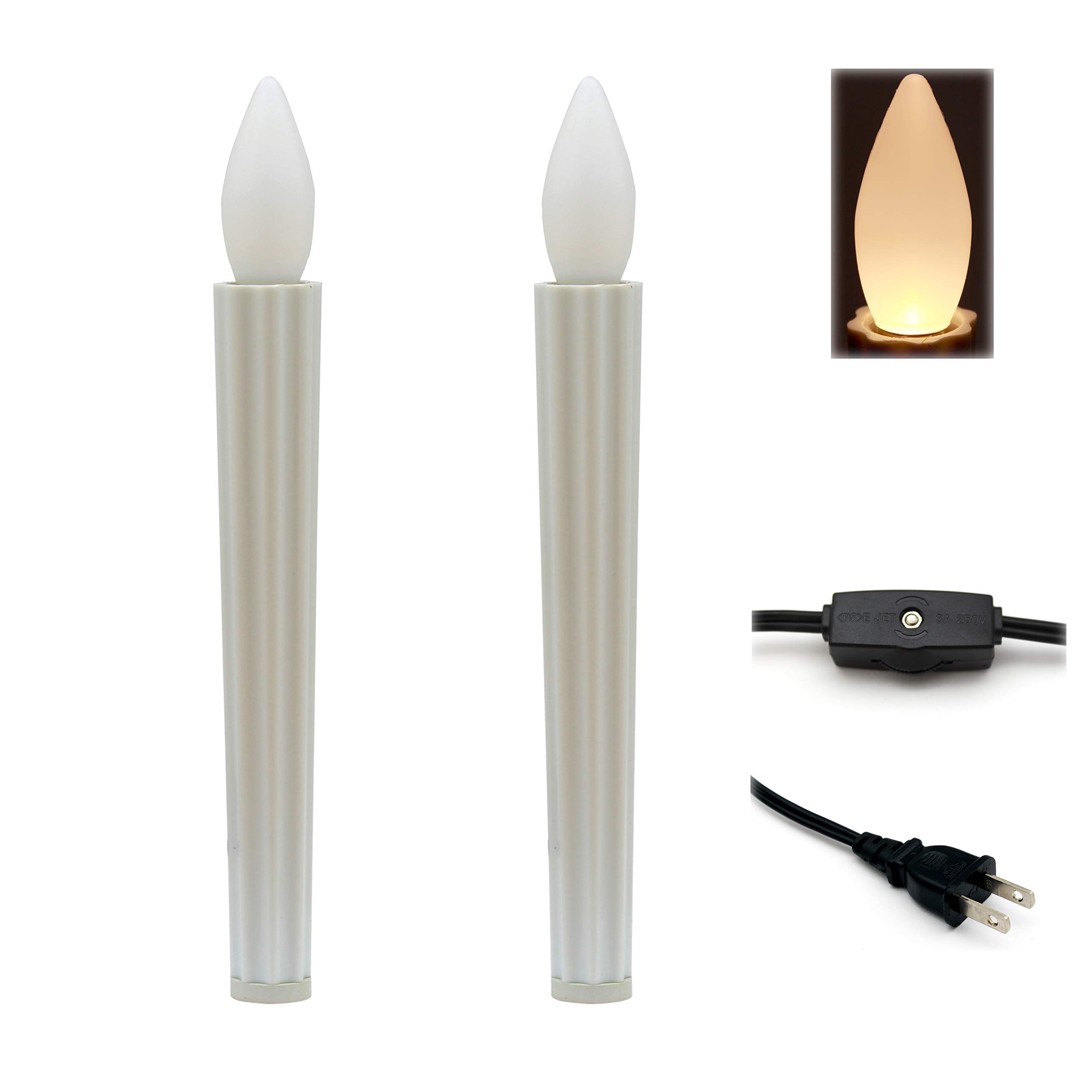 

[For Buddhist Altars] LED Electric Candle, Total Length 19cm, Safe Design [Hand-Operated Switch], Outlet Compatible, Buddhist Altar Lighting, Candle