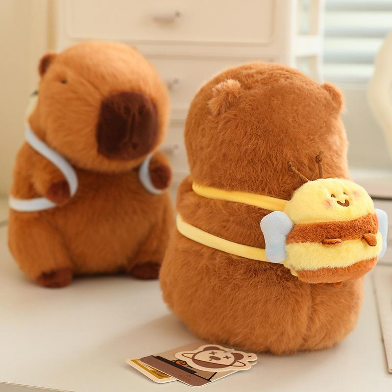 Cute Capybara Pendant Keychain Pufferfish Plush Toy Soft Doll Gifts Carry-on Bag Kawaii Pendant Creatuve Fluffty Animal Kid Gift