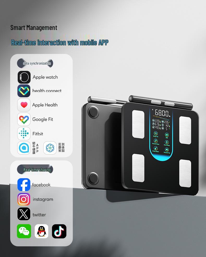 Smart Bluetooth Body Fat Scale with Precise APP Measurement for Fitness and Health
