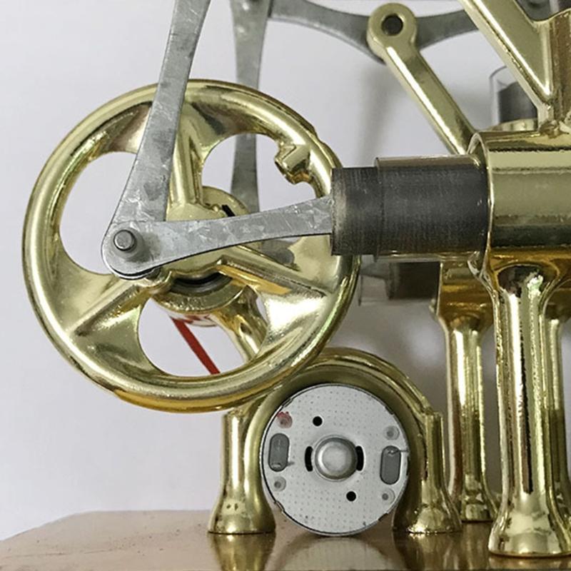 Stirling Double Engine Motor Model Physics Science Experiment Engine Model Educational Toy Electricity Generator