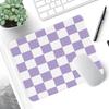 Seorsok Pastel Purple Checkerboard Mouse Mat,Premium Textured Mouse Pads for Office Laptop,Washable Square Aesthetic Mousepads with Extended Stitched