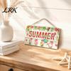 Summer Hanging Ornament Wooden Sign, Beach Theme Welcome Sign Front Door Decor with Decorative Rope, Colorful Hanger for Seasonal Farmhouse