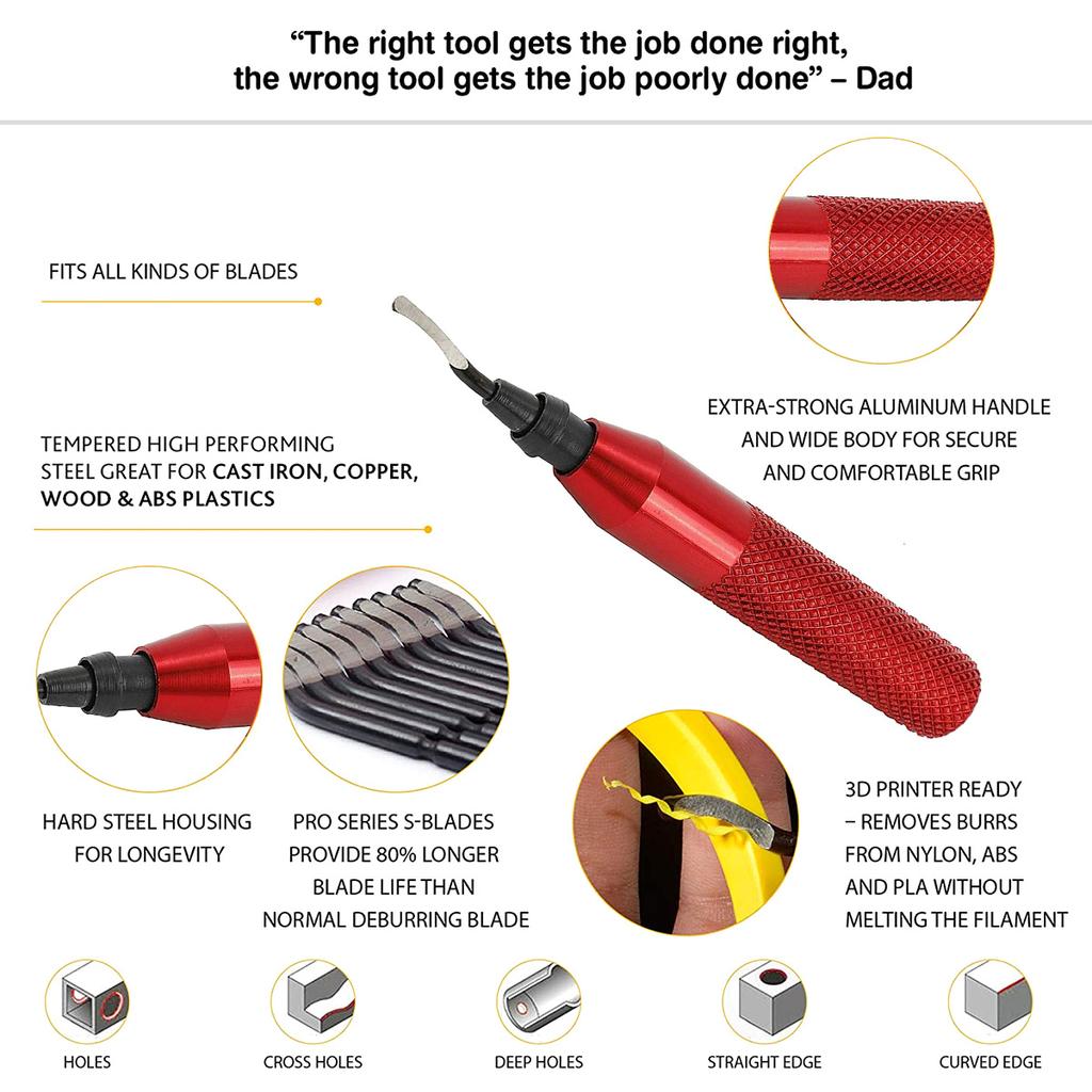 Deburring Tool Kit Trimming Knife Scraper Edge Deburring Head Cutters Set Burr Remover Hand Tool For Wood Plastic