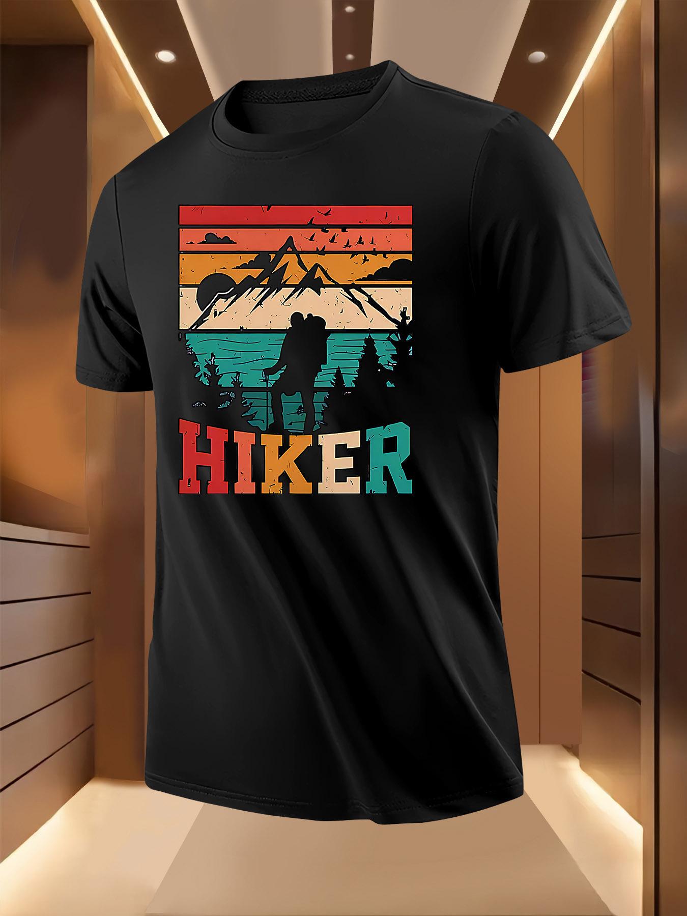 HIKER Graphic Print Tshirt - Breathable Lightweight Polye... M