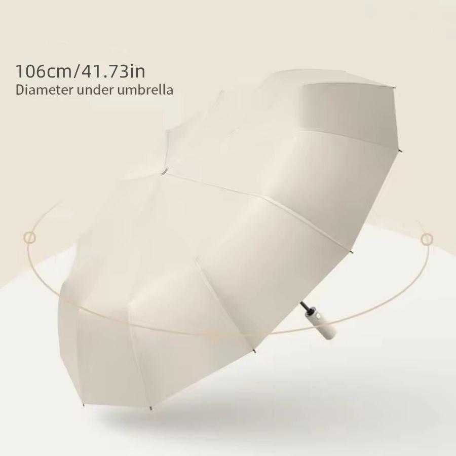 Parapluie pliant automatique renforcé, 24 os, résistant au vent, 106CM, grand parapluie à poignée télescopique résistant au vent et à l'eau