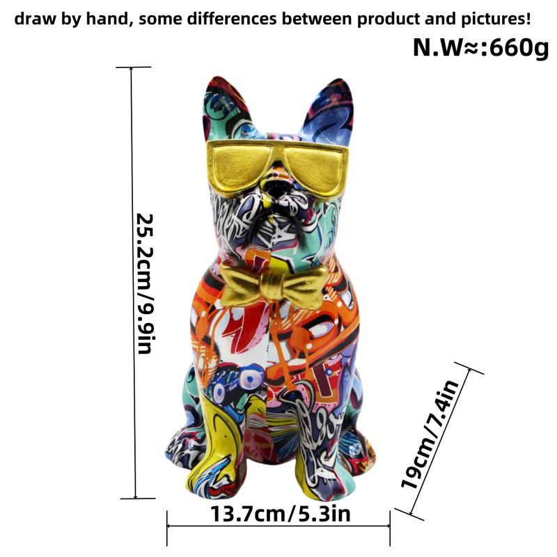 Färgglad Hundfigur i Harts Dekor Hemkontor Entré Hylla Display Modern Stilfull Prydnad