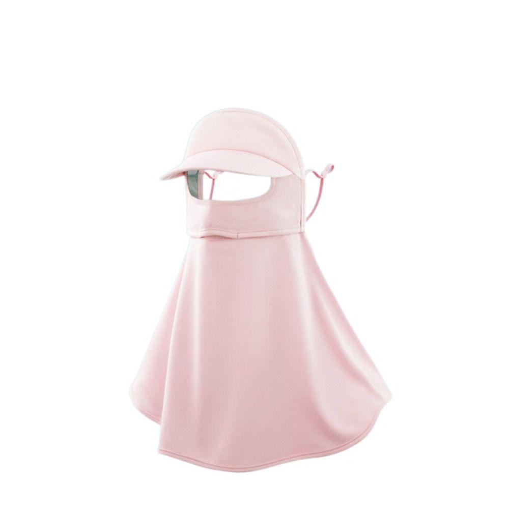 

Summer Ice Silk Mask Sunscreen Face Scarf Face Gini Mask Thin Mask With Hat Fishing розовый