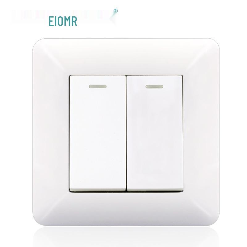 Curved White European Standard Socket Panel with Double USB & Type C, German Switch, Concealed Installation