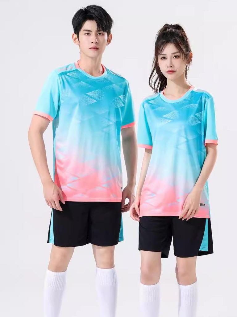 Unisex Quick-Dry Sports Suit: Breathable Short-Sleeve Set for Runners with Customizable Team Numbers