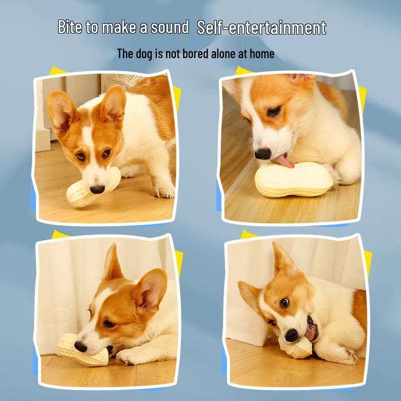 Peanut Sound Ball: Bite-Resistant Teething Toy for Dogs - Relieves Boredom, Suitable for Small to Large Breeds.
