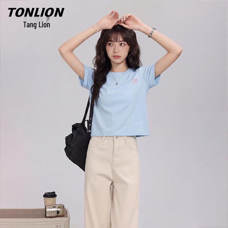 TonLion Women s Cotton Logo Short-Sleeve T-Shirt L