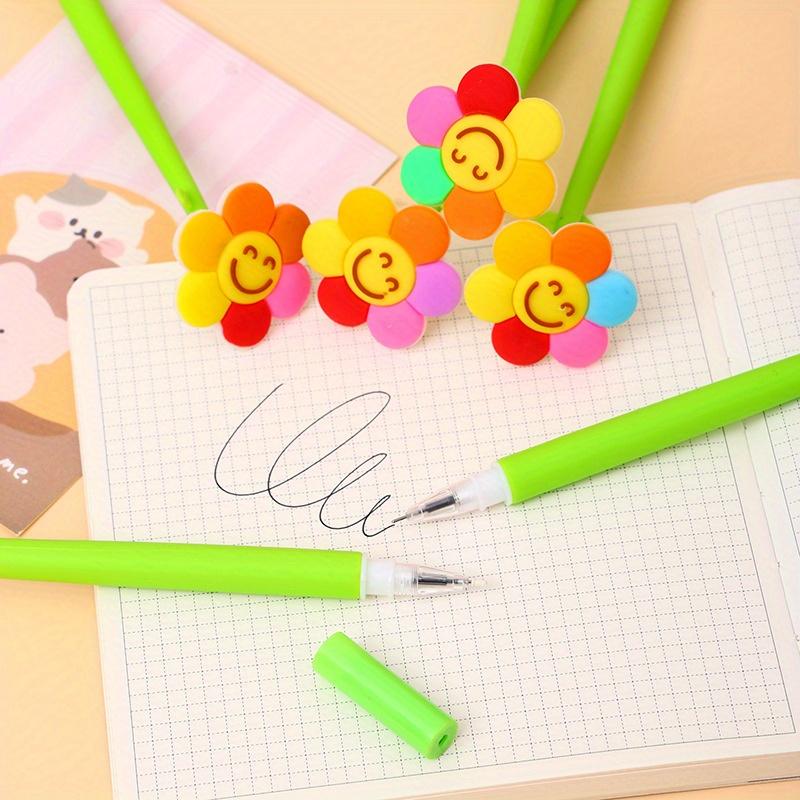 Back To School Season 48pcs 0.5mm Soft Glue Colored Flowers Shaking Neutral Pen Korean Version Fresh Gift Pen Cute Styling Pen Black Pen