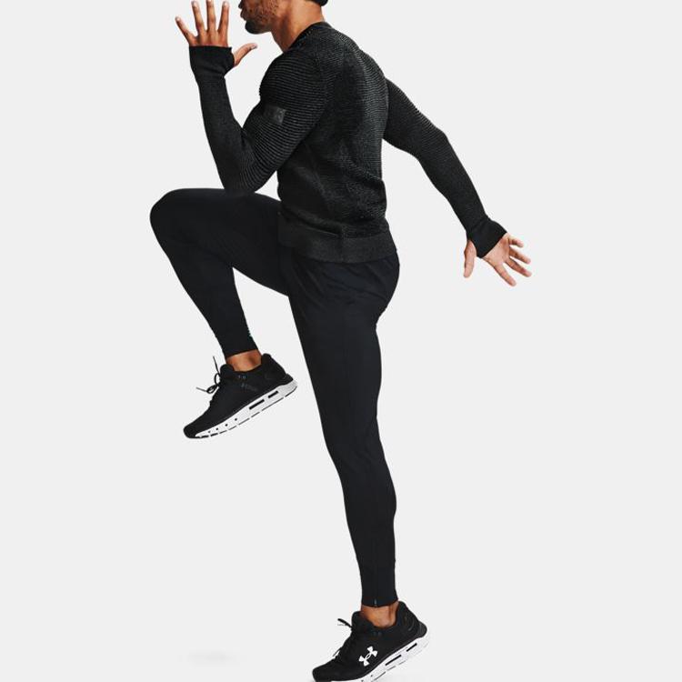 Under Armour IntelliKnit Phantom 2.0 Seamless Crew Neck Long Sleeve Fitness Top Men Tops Black 1354397-003