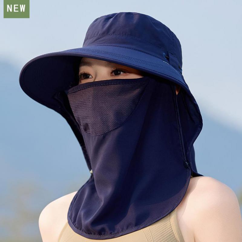 Summer Hats For Women Sun Hat Uv Protection With Mask Shawl Outdoor Sunscreen Bucket Hat Thin Sunhat Casual Sunshade New