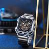 Unique Square Hollow Dial Watches Top Luxury Brand Men Sport Watch Automatic Mechanical Waterproof Wristwatch Relogio