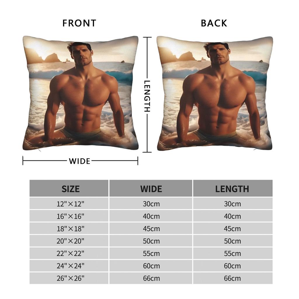 Henry cavill Pillow Cover  Funny Pillow Case For Couch Sofa Bedroom Square Pillowcases Birthday Present