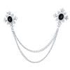 Elegant Tassel Rhinestone Cross Collar Pin For Shirts Fashionable Enthusiasts Suit Shirt Collar Brooch Trendy Jewelry