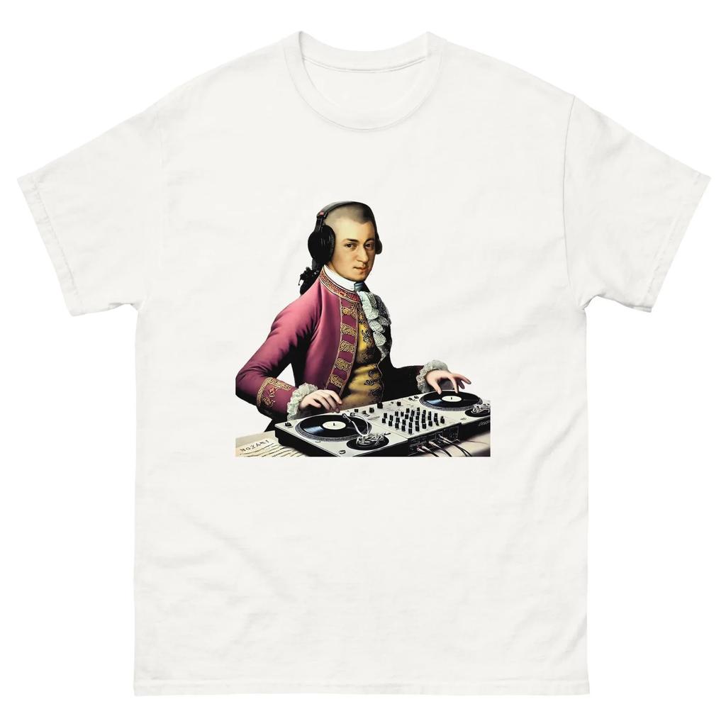 Mozart Dj Shirt Funny Classical Music Tshirt Baroque Composer Tee For Music Lovers Djs Retro Party Gift Tee Unisex Trendy Top