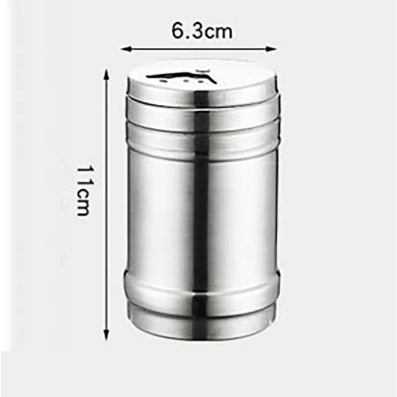 Stainless Steel Spice Jar Seasoning Bottle Rotating Cap Spice Pepper Salt Shaker Seasoning Storage Container Kitchen Tools
