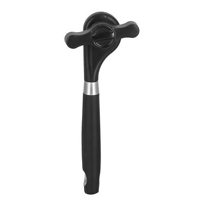 Ouvre-boîte manuel Ouvre-bouteille en acier inoxydable avec bord lisse et manche antidérapant Noir pour