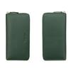 Mandiva Women's Long Wallet, Genuine Leather, Separate Coin Purse, Large Capacity, Round Zipper, Top Leather (Green)