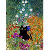 1pc Frameless Claude Monet Artworks Interesting Cute Black Cat Lotus Pond Poster Canvas Paintings for Living Room Home Decor