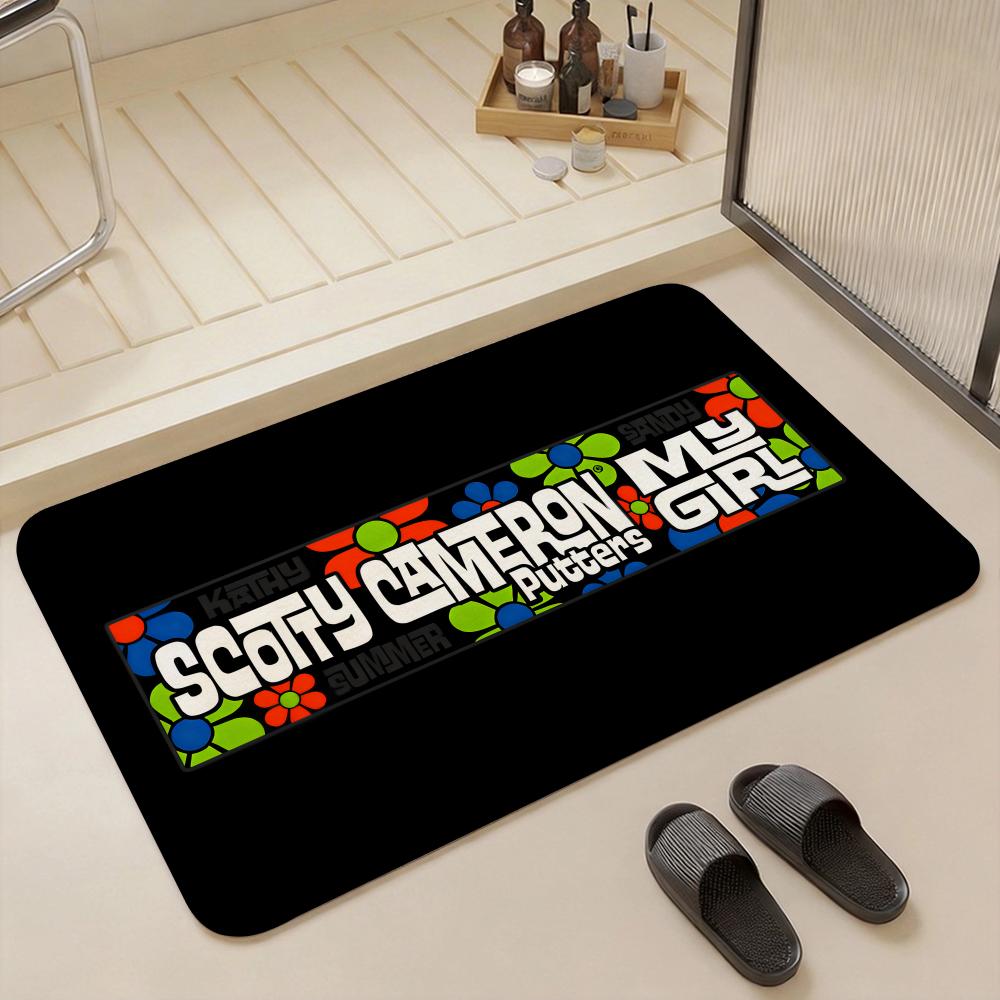Golf Brand S-SCOTTY CAMERONS Floor Mat Eco-Friendly Flannel Doormat Non-Slip Odorless Soft Short Plush Indoor Floor Rug