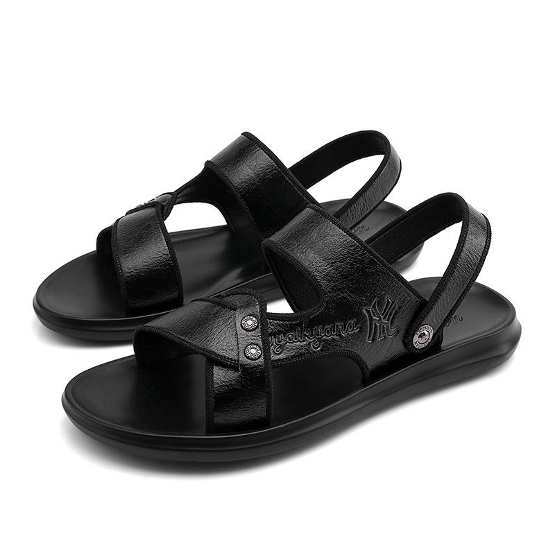 

Прямая продажа с фабрики высококачественных мужских сандалий, новая мужская обувь на лето, удобные сандалии на мягкой подошве, сандалии двойного назначения, модные шлепанцы 38 чёрный