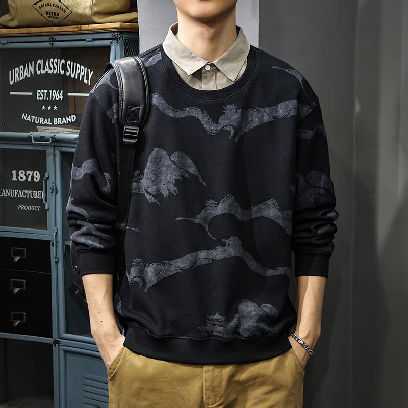 

Американский модный бренд, поддельный двухсекционный жаккардовый свитер с лацканами, мужская осенняя свободная рубашка поло, толстая трикотажная рубашка с длинными рукавами 4XL чёрный