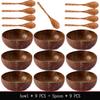 Natural Coconut Bowl 12-15cm Handmade Wooden Tableware Wood Spoon Dessert Fruit Salad Mixing Rice Ramen Bowl Kitchen Dinnerware