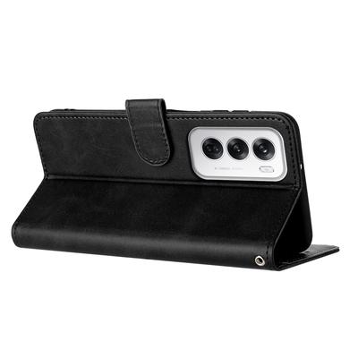 For Oppo Reno12 5G (Global) Case with Card Holder Calf Texture Leather Phone Cover