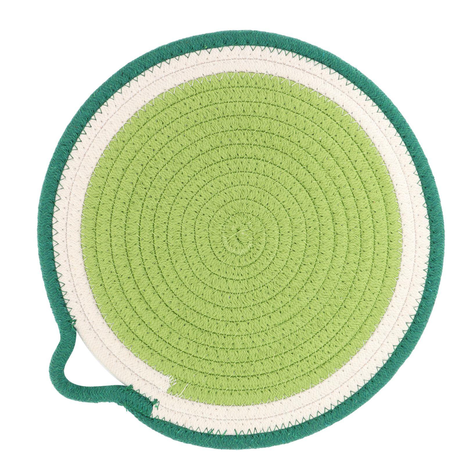 

Cotton Rope Coaster Fruit Shape Nordic Style Dining Table Insulation Mat Picnic Placemat Cotton Kitc Green Large 30cm
