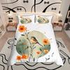 Homewish Modern Minimalist Duvet Cover Set, Chic Bird Bedding Set, Botanical Leaves Quilt Cover Set, Bedroom Decor