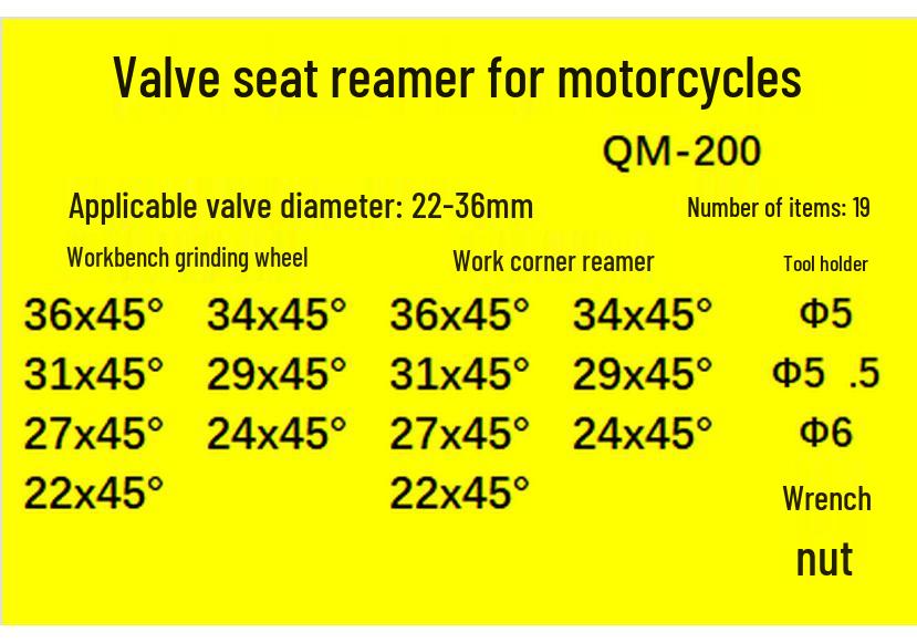Valve Seat Reamer Grinding Tool for Motorcycle, Automobile, Diesel Engine