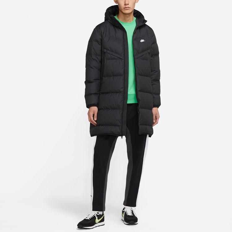 Nike Logo Mid-Length Sports Down Jacket Men Outerwear Black DD6789-010