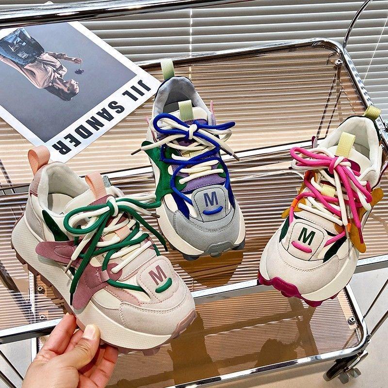 Thick Soled Casual Board Shoes for Women, Versatile Star Shoes, Student Flat Sports Shoes