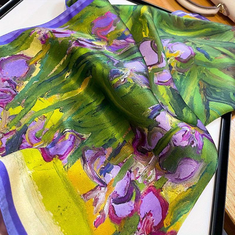 Fashion Silk Scarf 53cm Square Bandelet Women's Silk Temperament Small Scarf Neck Decorative Wrap Printed Scarves