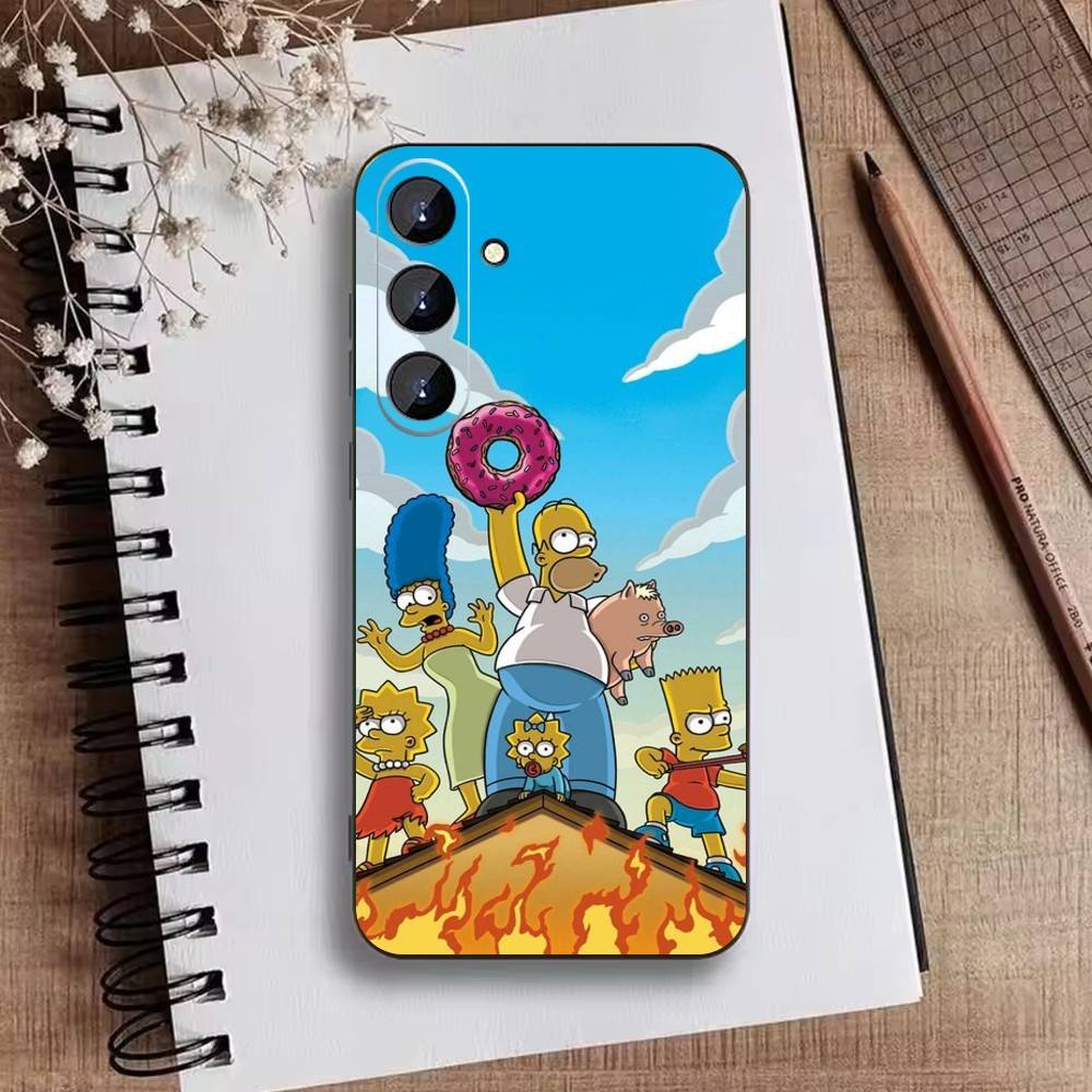 The D-Simpsons Cartoon Phone Case For Samsung Galaxy A73,A21s,A22,A31,A52,A53,A71,A41Soft Black Shell