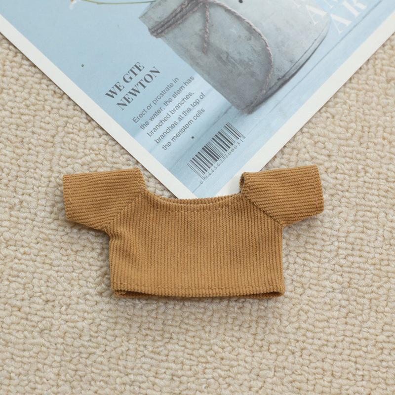 Camiseta Urso Cachorro Mel 10cm Roupa de Vestir Boneca com Arame de Chenille Roupas de Brinquedo Chaveiro.