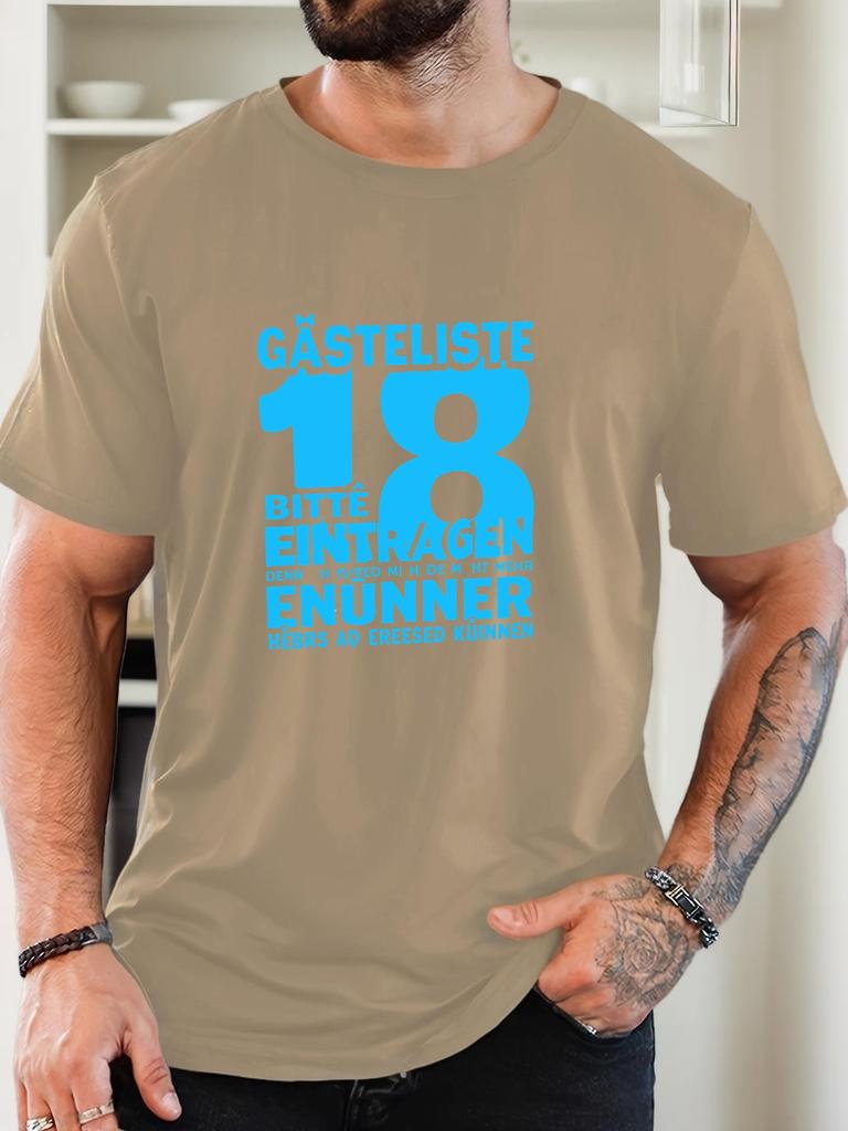 Mens GÄSTELISTE 18 Pattern Cotton Printed TShirt Summer Casual Oversized Round Neck Short Sleeve Comfortable Daily Wear Tee