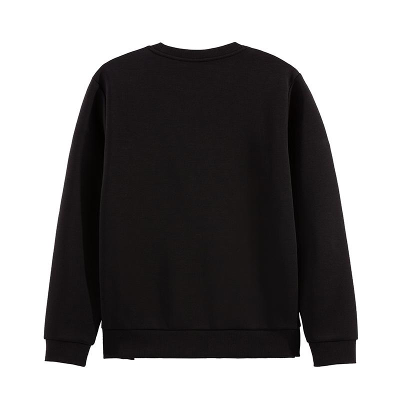 Li Ning Sweatshirts Unisex Black Crew Neck Moderate Regular AWDVG93-1